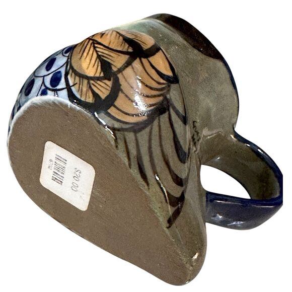 Signed Guatemalan Mayanke Hand-Crafted Terracotta Owl Mug 14 oz. - Picture 9 of 10